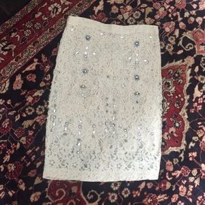 COPY - Zara lace beaded rhinestone embellished skirt
